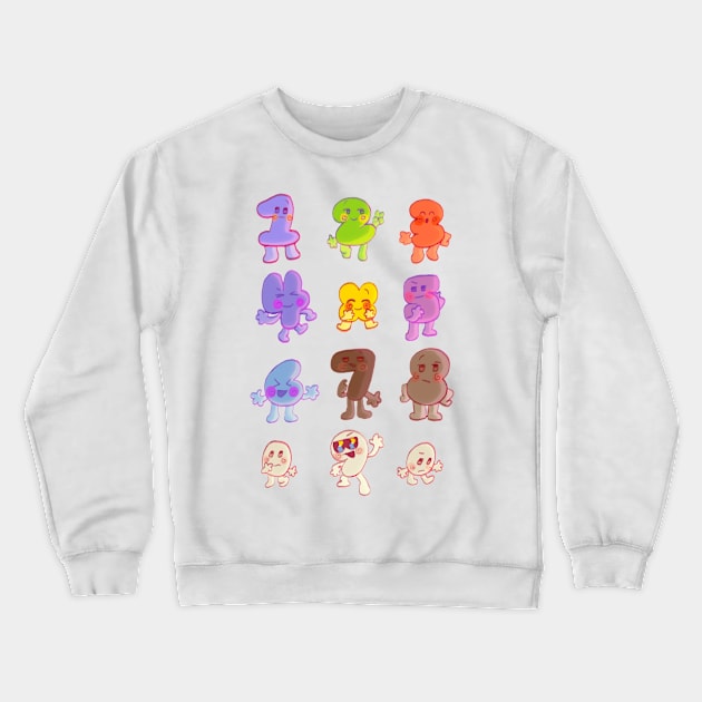 BFB All Numbers Algebraliens Pack Crewneck Sweatshirt by MsBonnie